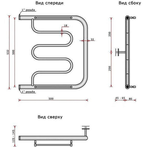 Полотенцесушитель Wellerein Foxtrot 500x500