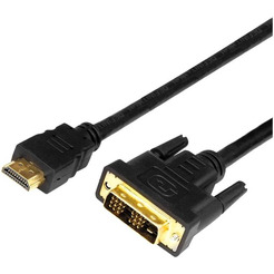 Шнур REXANT 17-6304 (HDMI - DVI-D, 2м, Gold, с фильтрами)