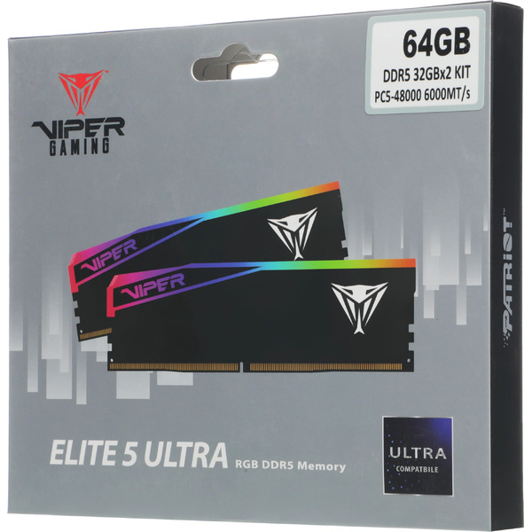 Оперативная память Patriot Viper Elite 5 Ultra 5 RGB 2x32ГБ DDR5 6000 МГц VEUR564G6028K