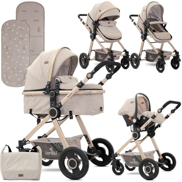Коляска LORELLI Alexa 3в1 (бежевый)