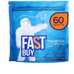 Таблетки для посудомоечной машины FASTBUY ECO Crystal Power, 60шт