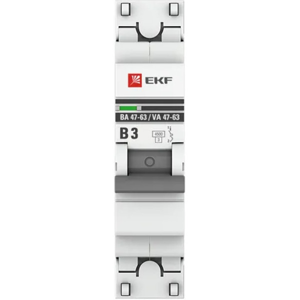 Выключатель автоматический EKF PROxima ВА 47-63 1P 3А (В) 4,5kA
