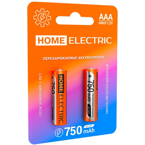 Аккумулятор HOME ELECTRIC ААА HR03 750 mAh BP2