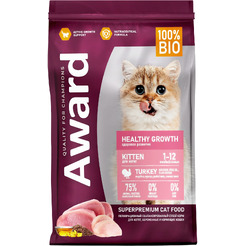 Сухой корм для кошек Award Healthy Growth Kitten с индейкой и курицей (1.5кг)