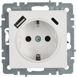 Розетка IEK Brite BR-R14-16-U22-018-K01