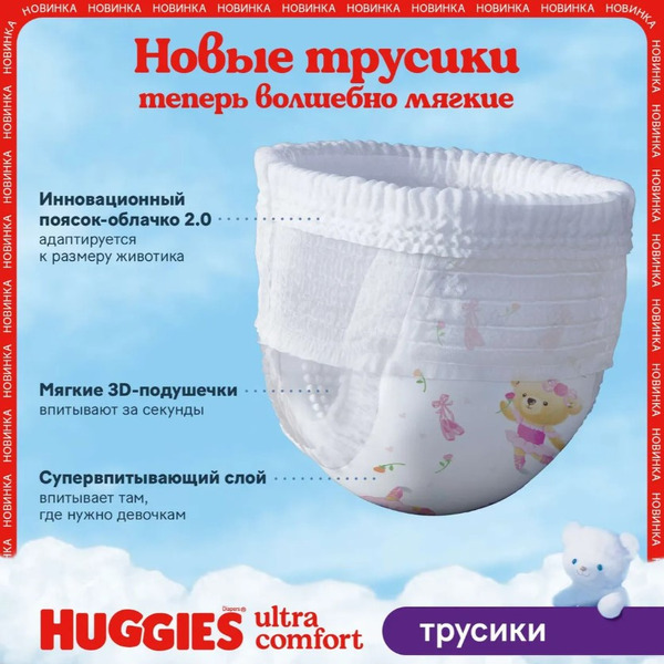 Детские одноразовые трусики-подгузники Huggies 4 Disney Box Girl (9-14кг) 104шт.