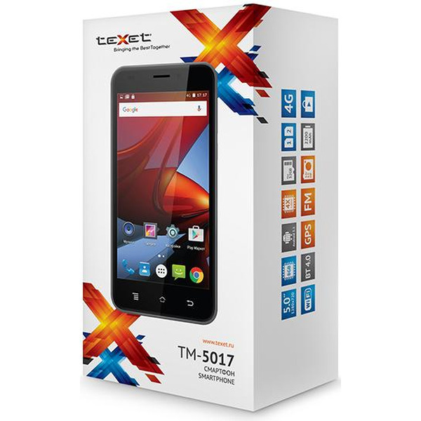 Смартфон TEXET TM-5017 Rose Gold