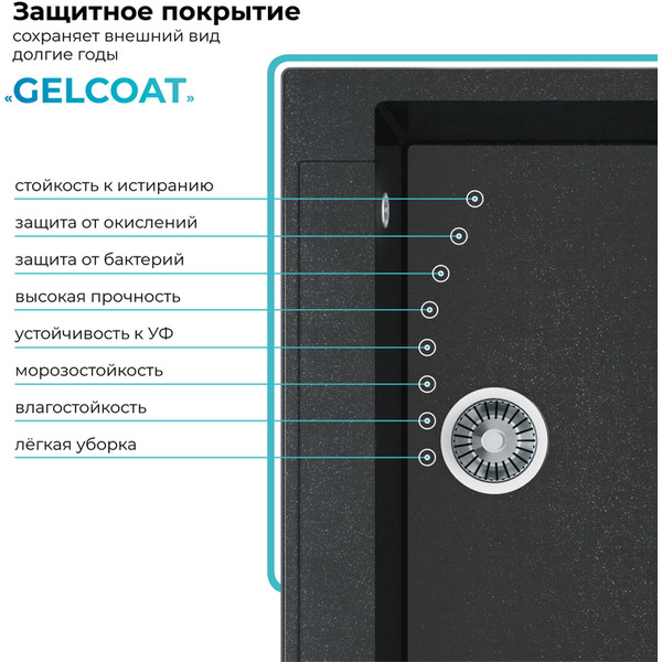 Кухонная мойка Polygran Argo 760 (черный)