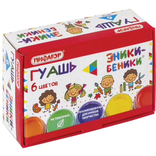 Гуашь 6 цв. ПИФАГОР 191329