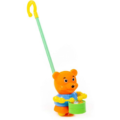 Игрушка-каталка Полесье Медвежонок с ручкой 96654
