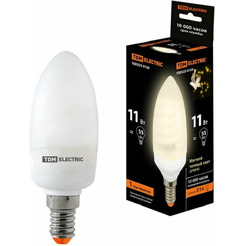 Лампочка TDM Electric КЛЛ-С-11 Вт-2700 К–Е14 mini SQ0323-0134