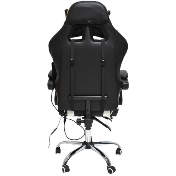 Игровое кресло Calviano Avanti Ultimato (черный/белый, с подножкой)