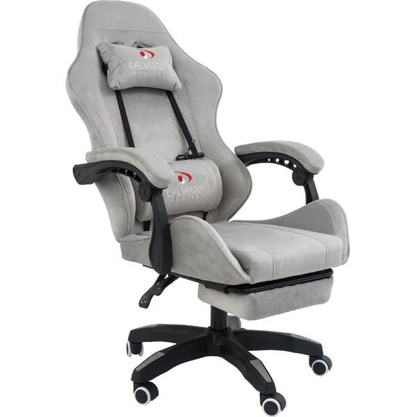 Вибромассажное кресло Calviano 1584 (велюр, серый)