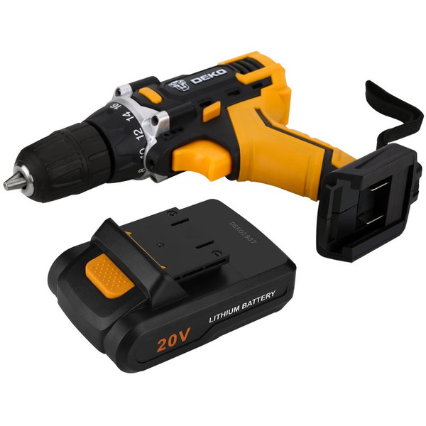 Дрель-шуруповерт Deko DKCD20FU-Li SET 63 (063-4175) с 2-мя АКБ, кейс