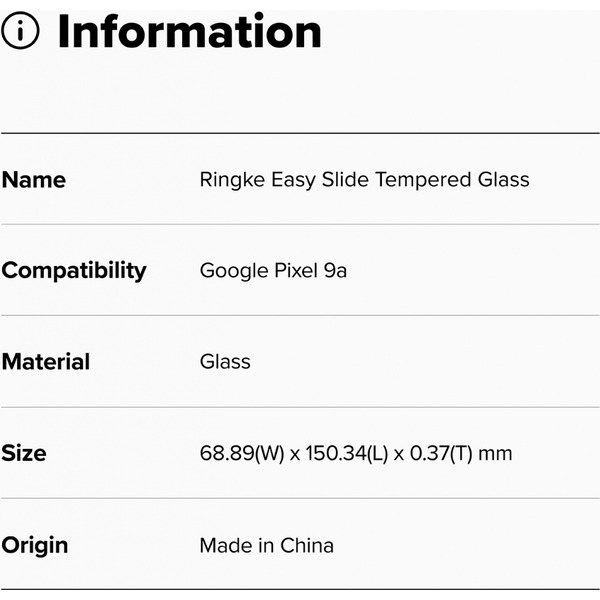 Защитное стекло Ringke EASY SLIDE 2шт для Pixel 9a
