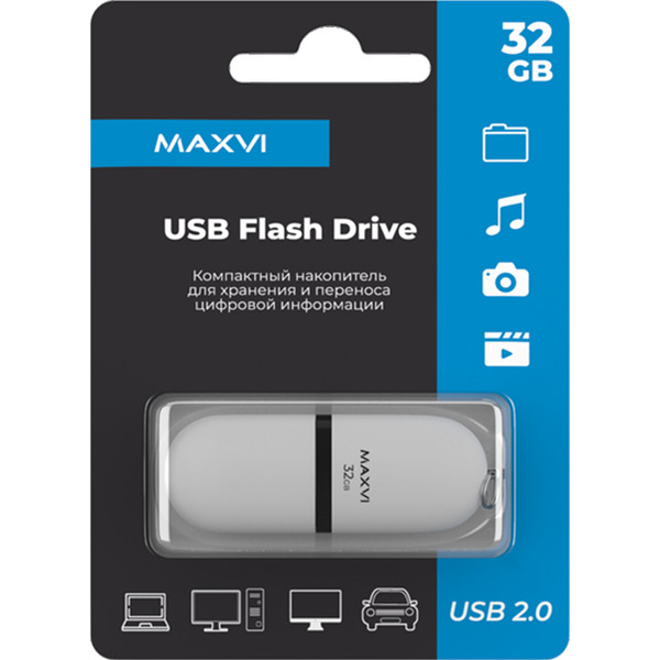 USB флеш Maxvi SF 32GB FD32GBUSB20C10SF (белый)