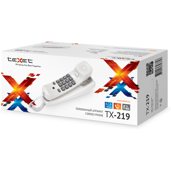 Телефонный аппарат TEXET TX-219 светло-серый