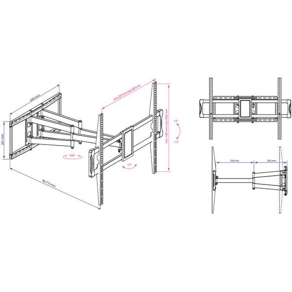 Кронштейн для телевизора Kromax ATLANTIS-75 черный (20254)