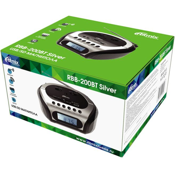 Магнитола Ritmix RBB-200BT Silver
