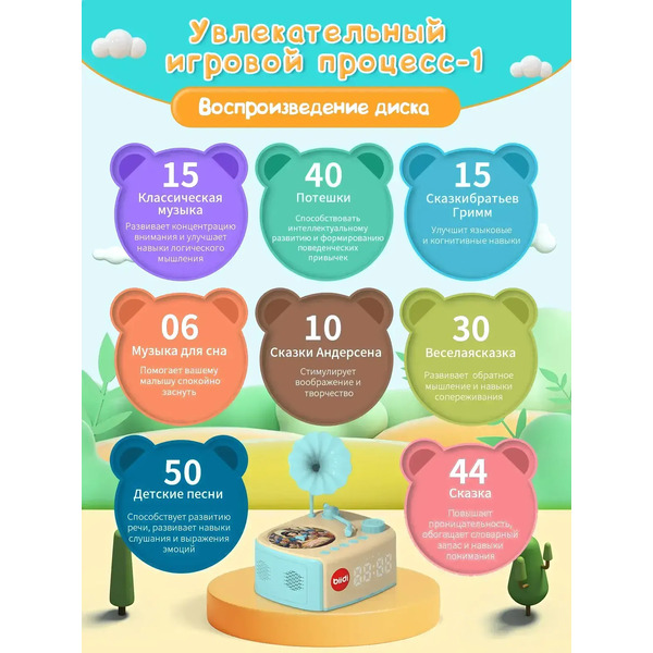 Музыкальная игрушка Biidi Фонограф G80 (синий)