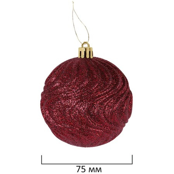 Шары елочные ЗОЛОТАЯ СКАЗКА Burgundy Style 592591 (бордо)