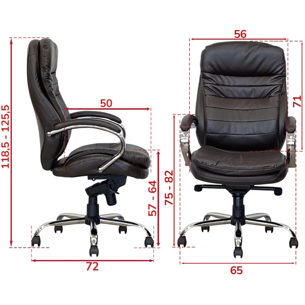 Кресло офисное Situp MIX 750 (MIDO) Chrome (экокожа Dark brown)