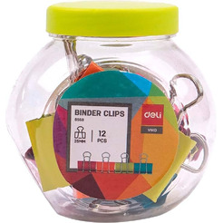 Зажимы для бумаг Deli Vivid 8559 (12шт)