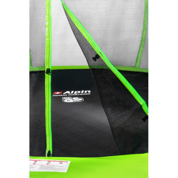 Батут Alpin SKY Carbon inside зеленый 12ft. с защит.сеткой и лестницей ASK-374