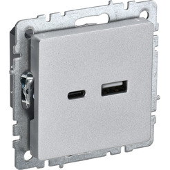 Розетка USB IEK Brite РЮ11-1БрА