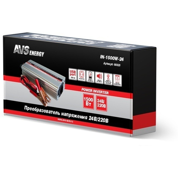 Автомобильный инвертор AVS 24/220V IN-1500W-24