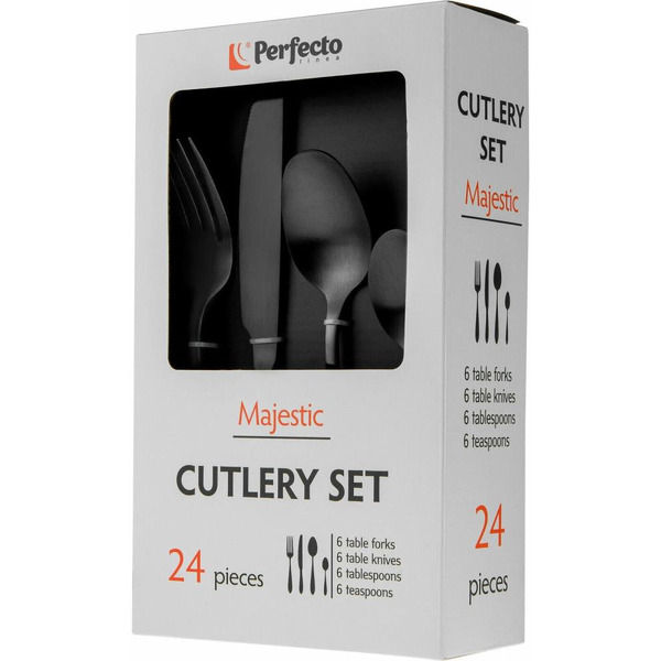 Набор столовых приборов PERFECTO LINEA Majestic 21-250130BLM 24 шт