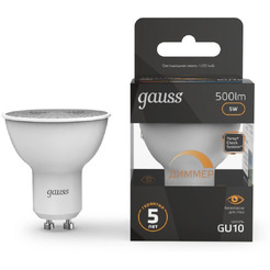 Kампочка Gauss MR16 GU10 5Вт 3000 K