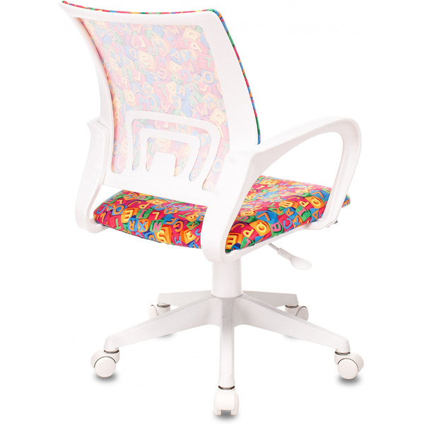 Кресло Бюрократ Burokids 1W (мультиколор алфавит/пластик белый)