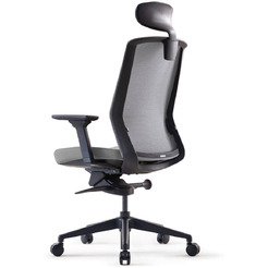 Кресло BESTUHL J1 (черная рама, спинка-сетка, сиденье-ткань, крест.-пластик, серый)