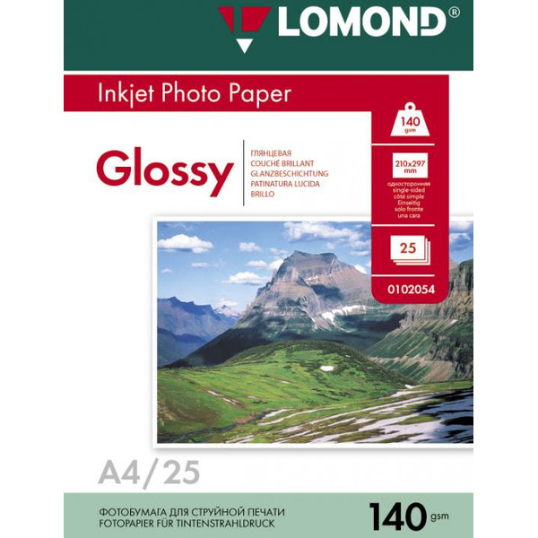 Фотобумага Lomond Глянцевая А4 140 г/кв.м. 25 листов (0102076)