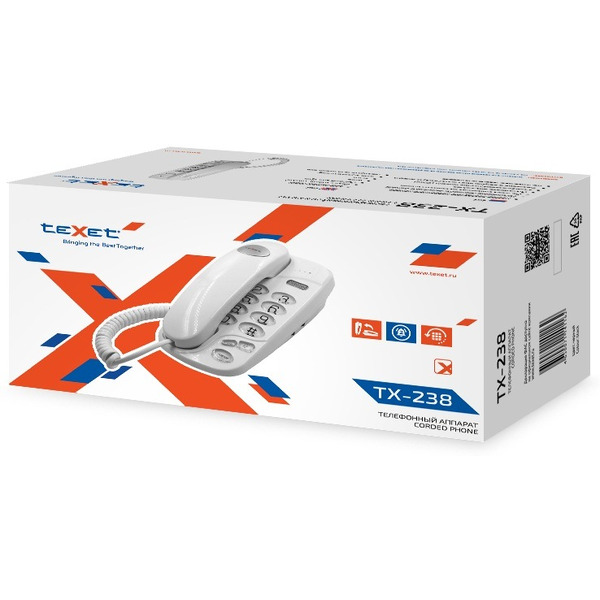 Проводной телефон TeXet TX-238 (белый)