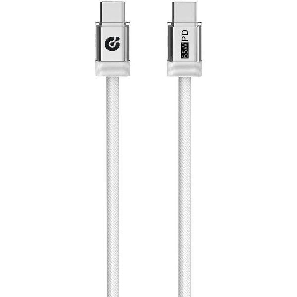 Кабель ATOMIC NEXUS USB-C - USB-C PD 65W, 1.2 м, белый | 30.399