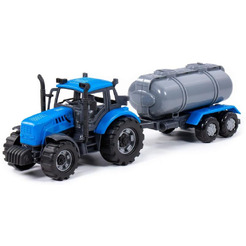 Трактор Полесье Прогресс с прицепом-цистерной инерционный 91550