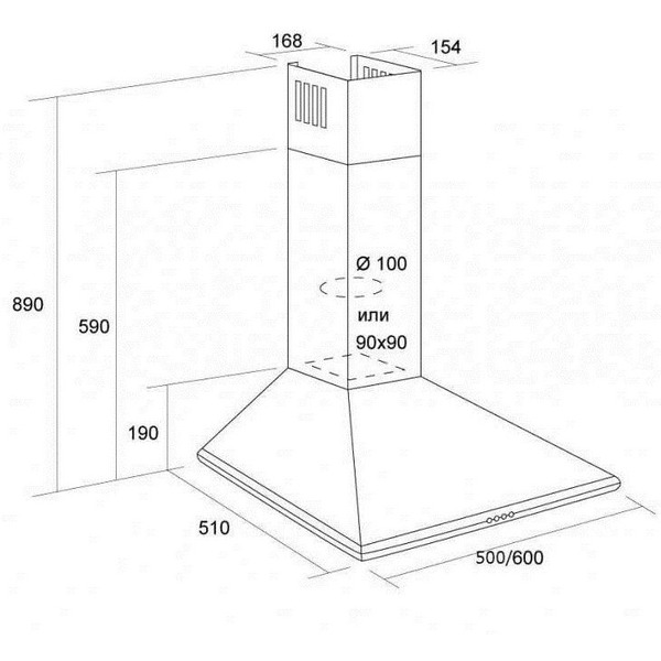 Вытяжка кухонная PYRAMIDA CASA 60K BR