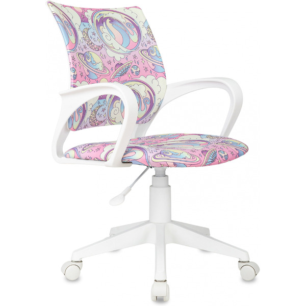 Кресло Бюрократ Burokids 1W (мультиколор розовая луна/пластик белый)