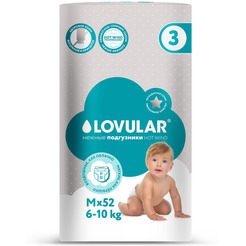 Подгузники Lovular Hot Wind M 6-10 кг 429720 (52 шт)