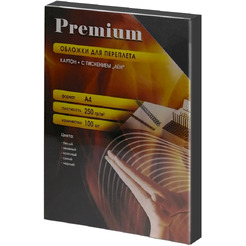 Обложки картонные Office Kit LBCA400250 (текстура лён, А4, 250 гр./м2, черные, 100 шт.)