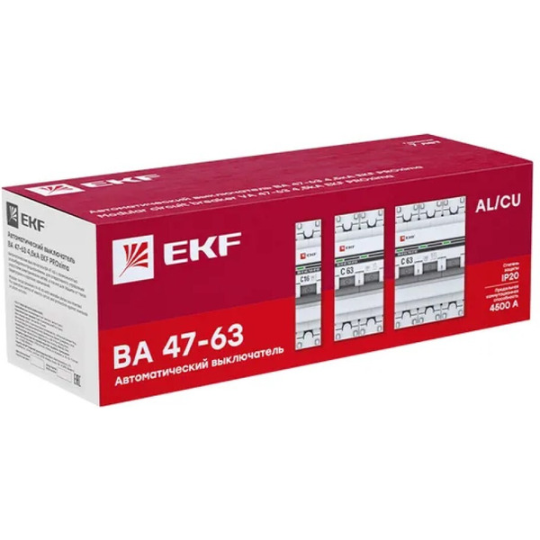 Выключатель автоматический EKF PROxima ВА 47-63 1P 1А (C) 4,5kA