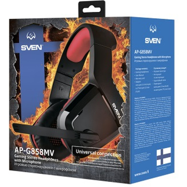 Наушники SVEN AP-G858MV черно/красная