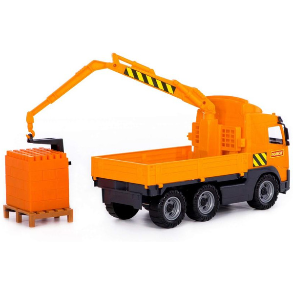 Автомобиль-кран с манипулятором Полесье 8800 + конструктор Супер-Микс