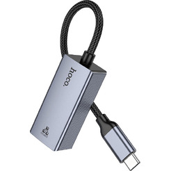 Адаптер Hoco UA37 USB Type-C - RJ45 (0.12 м, металлик)