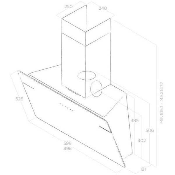 Кухонная вытяжка Elica L'essenza BL/A/90