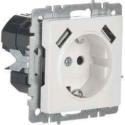 Розетка IEK Brite BR-R14-16-U21-D21-K01