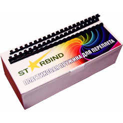 Пластиковые пружины для переплета STARBIND 28 мм черные 50шт./ BP28BkSB