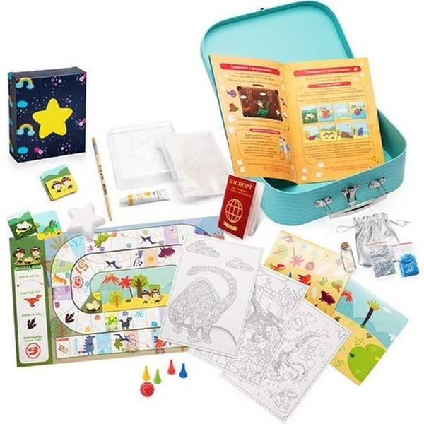 Настольная игра Bumbaram Чемоданчик с развлечениями. Путешествие к динозаврам tr106